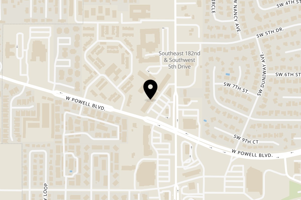 Map showing the location of Thai Curry on 4259 SE 182nd Ave in Gresham